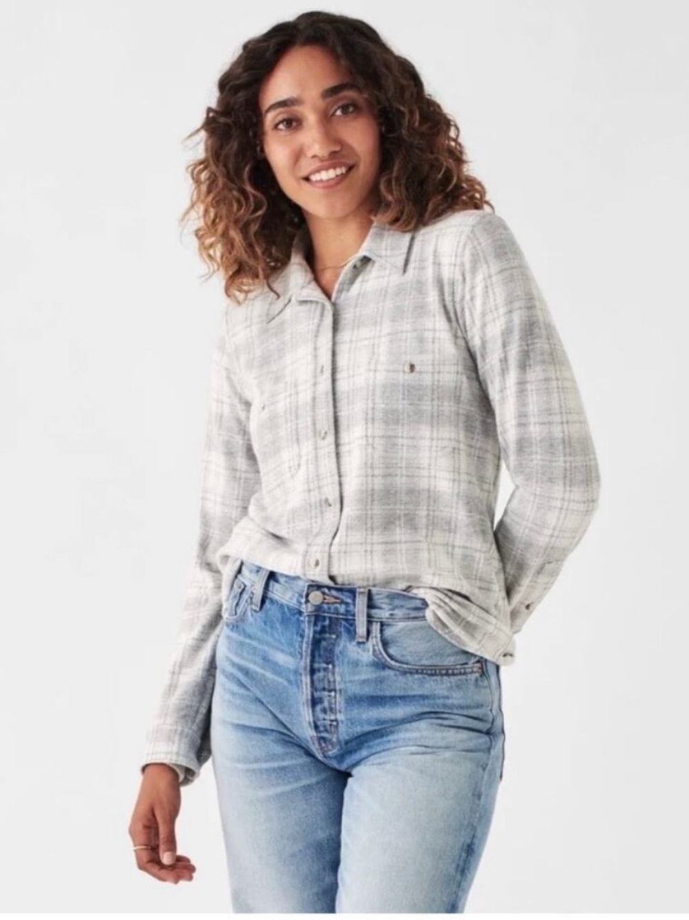Faherty Legend Sweater Shirt Plaid Flannel size Small